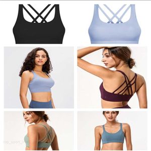 NUEVO Cross Back Yoga Chaleco Ropa de verano Ladies Sports Fitness Bras Gathering Beautiful Back Ropa interior Sujetador Sport Tank Brassiere con almohadilla en el pecho Gathering a prueba de golpes