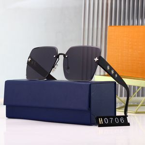 2023 Lujosas gafas de sol Diseñador Moda para hombres Mujer Metal Vintage ray Gafas de sol Verano para hombre Estilo Cuadrado Sin marco Gafas de sol hombre UV 400 Lente Caja original