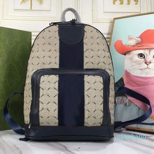 2023-Luxury Backpack Women Back Pack Canvas Crosvas Leer Leer Letter Red Green Ribbon Gold Hardware Handtas Purse Schoudertas