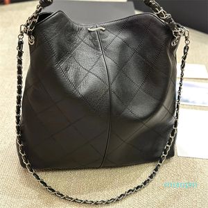 2023-Sac de marque de luxe Dailing à carreaux matelassé crossbody hobo pliant épaule en cuir de vachette chaîne de quincaillerie en métal sac à dos femme aéroport 32cm