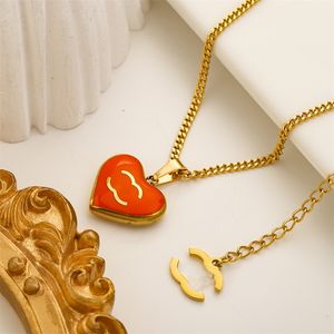 2023 Luxury merkontwerper Pendant Neckalce 18K Gold Gold Heart Pendant Link C Letters Kettingen Valentijnsdag Moeders Dag Juwelen Accessoires voor vrouwen Girls