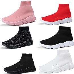 2023 Zapatos de diseñador de marca de lujo Entrenador de velocidad Negro Rojo Mr Porter Triple Negro Calcetines planos de moda Botas Sneaker Runner 36-45