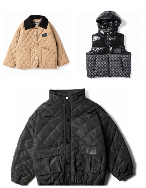 2023 Luxe Enfant Down Parka Vestes d'hiver Enfants Downs Parkas Vêtements d'extérieur Marque de mode à capuche Porte chaude vers le bas Veste Manteau Asiatique