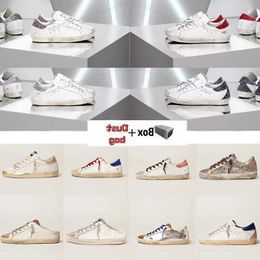 2023 Luxe klassieke sneakers nieuwe release Casual schoen Super Star Golden Pargin White Do-oude Dirty Shoes Designer