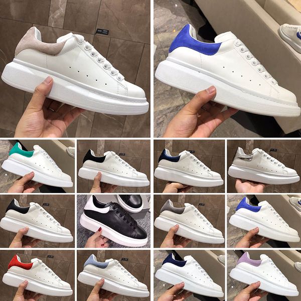 2023 Confort de lujo Zapatos de skate diarios Mujeres Hombres Zapatillas de cuero blancas Plataforma de moda Zapatillas de deporte casuales para caminar EUR 35-46 RG16