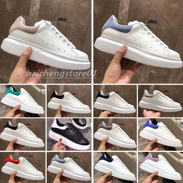 2023 Confort de lujo Zapatos de skate diarios Mujeres Hombres Zapatillas de cuero blancas Plataforma de moda Zapatillas de deporte casuales para caminar EUR 35-46 B8