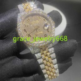 2023 Luxe Aangepast Automatische VVS D Moissanite Watch Sparkling met Diamond Designer Mens Watch