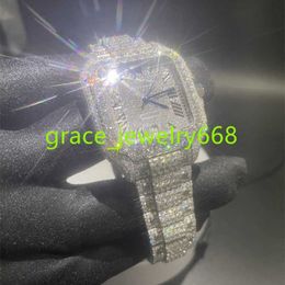 2023 VVS personalizados de lujo D Moissanite Full Mecánica Mecánica y Reloj Small Diamond Diamond Sparkling