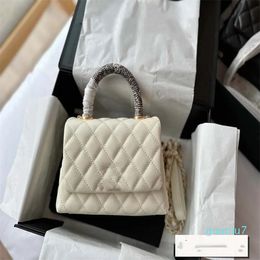 2023-Роскошная дизайнерская сумка, женская сумка, сумки с цепочкой, дизайнерская сумка через плечо, маленькая квадратная сумка с клапаном, высококачественная воловья кожа
