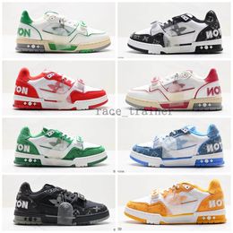 2023 Chaussures de sport de luxe Designer Embossed Trainer Sneaker triple blanc rose bleu ciel Abloh noir vert jaune denim faible Virgil baskets pour hommes femmes formateurs 01