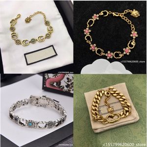 2023 Designer de luxe élégant or et argent marguerite et tête de tigre bracelet mode hommes femmes lettre pendentif