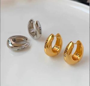 Luxe ontwerper van hoge kwaliteit Circle Simple 14K vergulde zilveren nieuwe mode Stud Hoop Earring voor dames