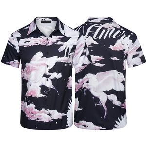 2023 Chemise de designer de luxe Chemise de bowling à imprimé géométrique pour hommes Chemise décontractée à fleurs hawaïennes T-shirt polyvalent à manches courtes pour hommes