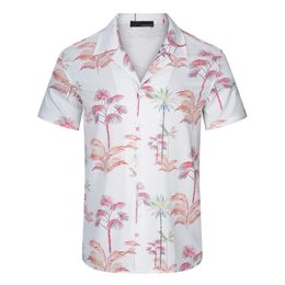 2023 Camisas de diseñador de lujo Moda para hombre Camisa de bolos negra con estampado geométrico clásico Hawaii Camisas casuales florales Hombres Slim Fit Manga corta M-3XL