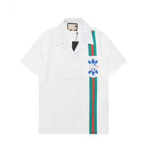 2023 Luxe ontwerper Shirts Mens Mens Fashion Geometric Print Bowling Shirt Hawaii Floral Casual Shirts Men Slim Fit Tshort Sleeve Dress T-Shirt Variety M-3XL