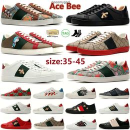 2023 zapatos de diseño de lujo para hombres dibujos animados para mujer zapato casual abeja as de cuero tigre bordado de bordado de bordado clásico