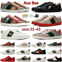 2023 Zapatos de diseñador de lujo para hombre para mujer Dibujos animados Zapato casual Bee Ace Cuero genuino Tigre Serpiente Bordado Rayas Clásico Hombres Zapatillas de deporte