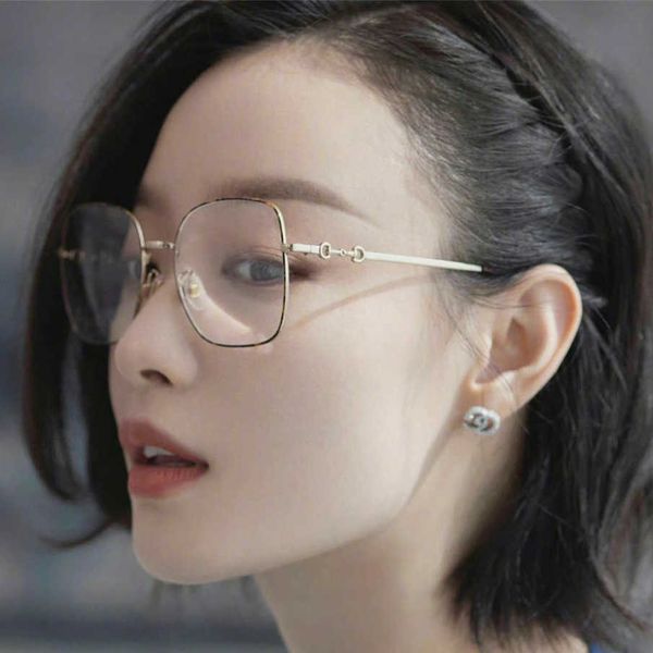 2023 gafas de sol de diseñador de lujo Ni Ni's Same G Family Eyeglass Mujer Nueva moda GG0883 Plain Face Leopard Pattern Frame Anti Blue Light Myopia Glasses