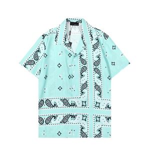2023 Designers de luxe Fashion Hawaii Floral Letter Imprimer des chemises de plage de la plage pour hommes chemises de bowling de silk masculin