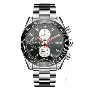 2023 reloj de moda de lujo para hombre, pulsera de acero plateado y negro, correa de reloj, reloj deportivo, calendario de sincronización multifuncional, reloj Monte F1 007