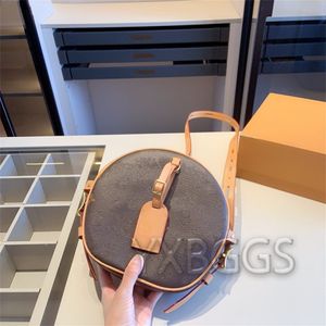 2023 luxe mode sac rond motif fleurs bandoulières en cuir véritable tarte forme mode sac à main dame sac à bandoulière boîte d'origine