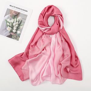 2023 Luxe Mode Tie-Dye Gradiënt Zijden Sjaal Lady Hoge Kwaliteit Print Soft Wrap Beach Cover Hijab Snood 180*90Cm