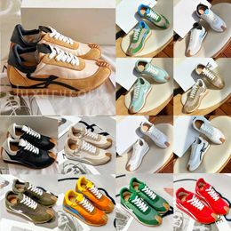 2023 Luxe Forrest Gump Schoenen Match Kleur Trainingsschoenen Zacht Bovenwerk Honing Rubber Golfzool Platte Schoenen Casual Schoenen Vintage Heren Dames Nylon Suede Lace Up Sneaker