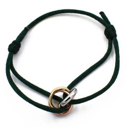 2023 Bracelet de créateur de bijoux de luxe Europe Amérique Style Bracelets de charme Marque Hommes Femmes Bracelet Trois Cercles Ronds Charme Double Tissu Corde Bracelet L2