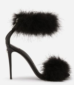 2023 Luxe Keira Femmes Sandales Chaussures Barocco-Heel Noir Plume Sangle En Cuir De Veau Talons Baroques Robe De Mariée Sexy Pompes En Carbone Plaqué Or EU35-43