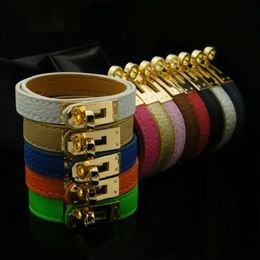 2023 luxe lederen herenarmband ontwerper merk paar armband voor vrouwen hoge kwaliteit merk armbanden roterend kruis 18k gouden armbanden sieraden
