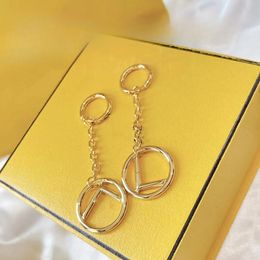 Boucles d'oreilles de luxe en diamant pour femmes, Design en or blanc 14 carats, lettre F, cadeau de charme, 2023