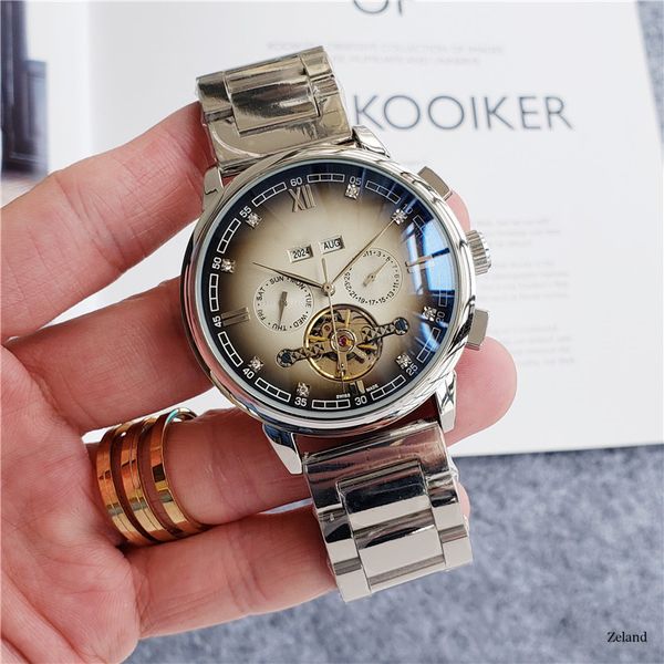 2023 montre de luxe pour hommes avec boîte d'origine mécanique évider marque conception cuir de veau bande de montre accessoires de mode pour hommes cadeau de festival montre pour hommes