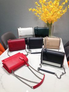 2023 Luxe messenger y tas klassieke middelgrote zonsondergang schouderband vrouwen glad lederen crossbody tas vintage portemonnees ontwerper vrouw handtas populaire tote koppeling