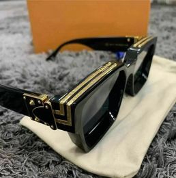 2023 Luxe MILLIONAIRE Zonnebril full frame Vintage designer zonnebril voor mannen Glanzend Goud Hot verkoop vergulde Top 96006
