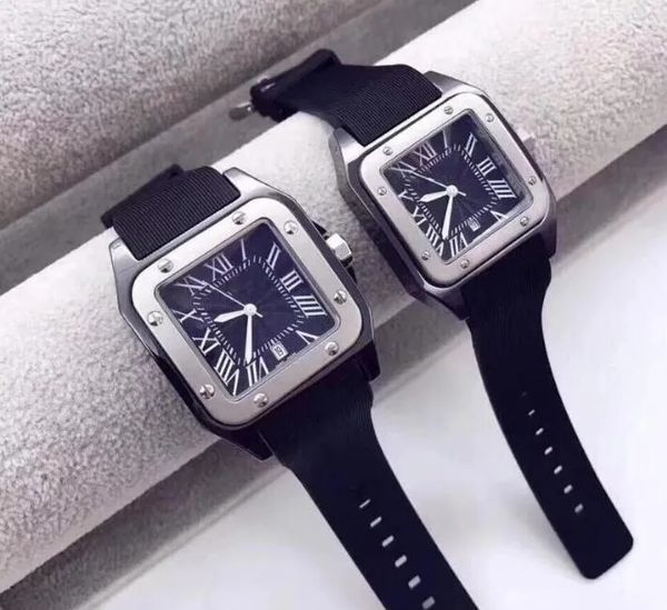 2023 Luxe Populaire Carré Romain Femmes Hommes Montres 40mm 34mm De Luxe Mode Bande De Caoutchouc Mouvement À Quartz Loisirs Classique Montres-Bracelets Top Star Choice