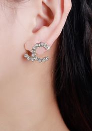 2023 Boucles d'oreilles à breloque de qualité de luxe avec diamant scintillant en plaqué or 18 carats au design simple avec boîte à timbres PS3319
