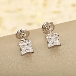 Boucle d'oreille à breloques de qualité de luxe 2023, avec diamant en argent plaqué S925, forme carrée avec timbre PS4586A