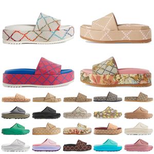 2023 Luxury sandalen beroemde ontwerper Dames platform dames sandelheren flats schuifregelaars vrouw dieren print rubber coach dia jelly sandale slippers loafers schoenen