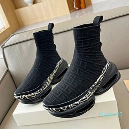 2023-Luxe sneakers Klassieke designer zwarte hoge sokschoenen geruite textuur Plate-forme Jogging running casual schoenen maat 35-46