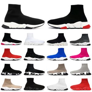 2023 Luxe Speed Trainer Parijs Designer Sok Schoenen Casual Sokken Trainers Vrouwen Heren Zwart Wit Race Runners Sport Outdoor Loafers Platform Sneakers