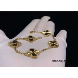 2023 di lusso VAN trifoglio braccialetto di perle 4 foglie in oro 18 carati laser marchio braccialetto braccialetti con ciondoli collana orecchini diamante matrimonio A BO5Q