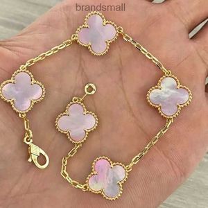 2023 Lujo Van Clover Diseñador Pulsera Perla 4 Hoja 18k Oro Láser Marca Brazalete Charm Pulseras Collar Pendientes Boda Du8v