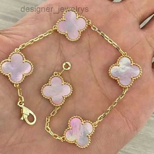 2023 Lujo Van Clover Diseñador Pulsera Perla 4 Hoja 18k Oro Láser Marca Brazalete Charm Pulseras Collar Pendientes Boda Du8v