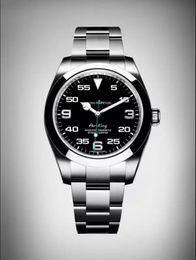 2023 Luxe horloge Rolaxes Clean Luxury Air King-serie 116900 216570 Zwart 40 mm wijzerplaat Mechanisch uurwerk 316 stalen zemelenhorloges Waterdicht de luxe L