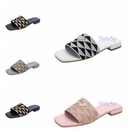 2023 luxe femmes sandales pantoufles broderie concepteurs diapositives sandale floral brocart tongs rayé plage cuir caoutchouc fleur pantoufle mocassins chaussures de marque