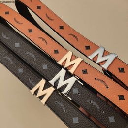 2023 M luxe designer boucle de ceinture mode en cuir véritable femmes ceintures pour hommes lettre Double grand or argent classique