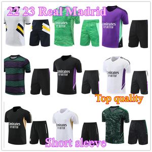 2023 Madrids Tracksuits voetbalshirts benzema trainingspak mannen shorts mouwen sets modric Valverde voetbal madrides chandal futbol overlevende sportkleding top
