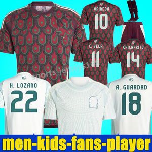 2024 2025 Copa América México Jerseys de fútbol 24 25 RAUL CHICHARITO LOZANO DOS SANTOS Jersey de fútbol Hombres Kits para niños H.LOZANO Camisas Uniformes Fans Versión del jugador S-4XL