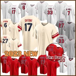 2023 Homme 27 Maillot de baseball Mike Trout Wear 0 Shohei Ohtani Femme 6 Anthony Rendon Angels Reid Detmers Matt Thaiss Jose Suarez Taylor Ward Hunter Renfroe