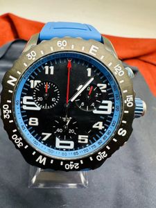 2023 Heren Hoge Kwaliteit Quartz Horloges Heren Luxe Merk Chronograaf Werk Hartslagmeter Modieus Blauw Rubber Roestvrij Stalen Kast Saffier Waterdicht